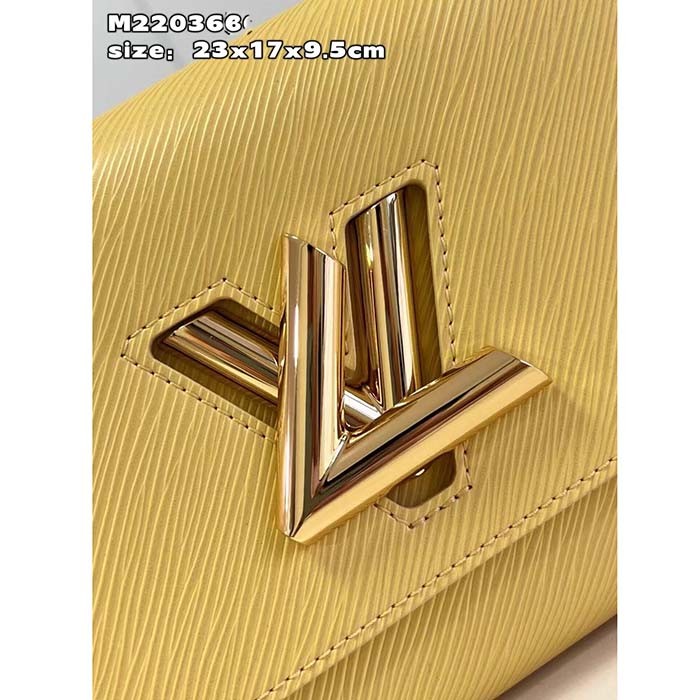 Louis Vuitton LV Women Twist MM Yellow Epi Grained Leather