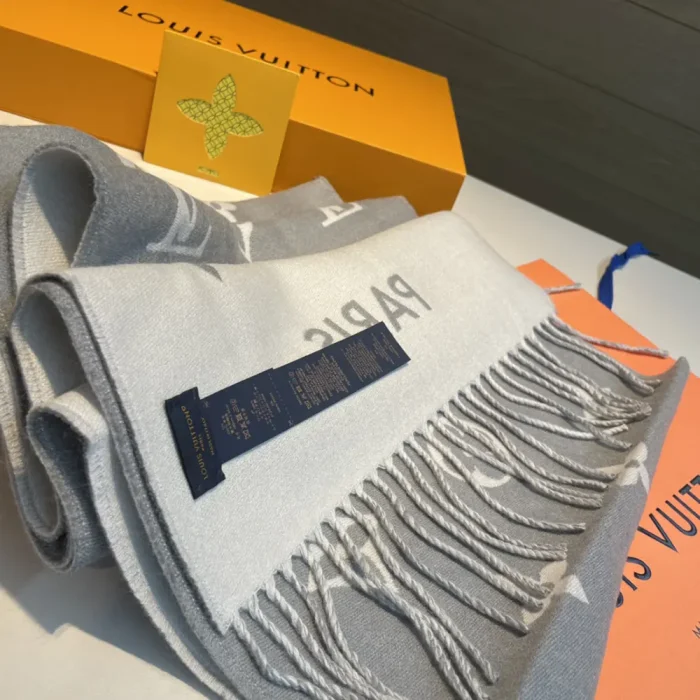 Louis Vuitton Unisex All About Monogram Scarf-Light Grey M79226