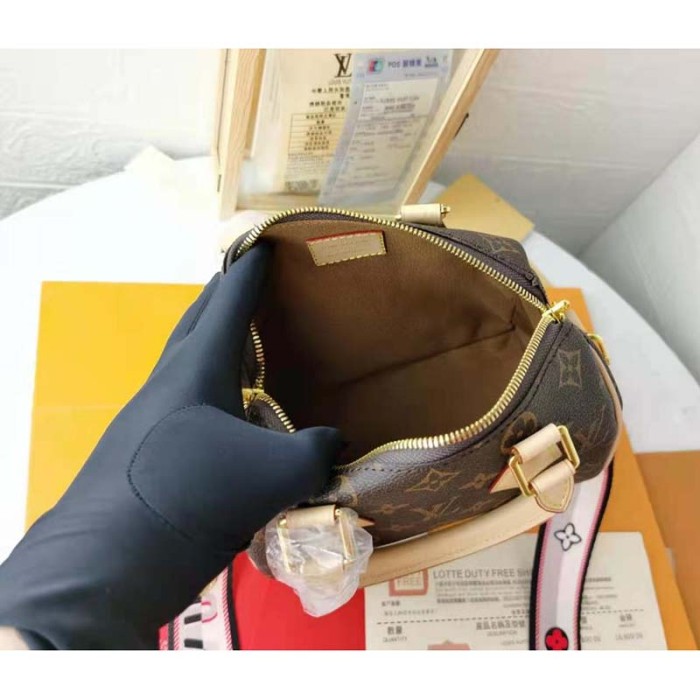 Louis Vuitton LV Women Speedy Bandoulière 20 Handbag Black Monogram Coated Canvas