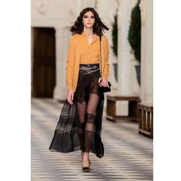 Chanel Women CC Chain Belt Metal Resin Glass Pearls Strass Silver Pearly White Crystal