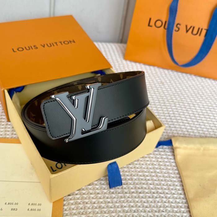 Louis Vuitton Unisex LV Optic 40 MM Reversible Belt MNG Macassar Coated Canvas Leather