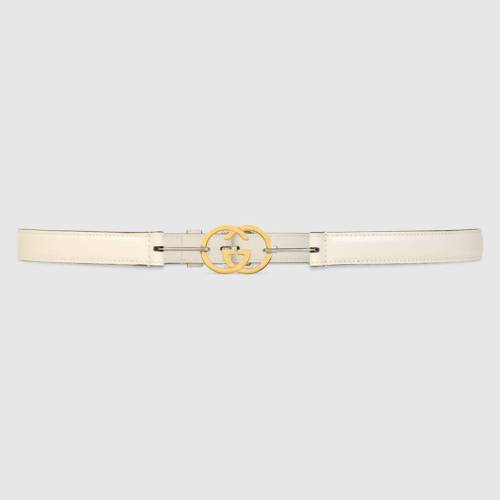 Gucci GG Unisex Thin Belt with Interlocking G Buckle 2 cm Width