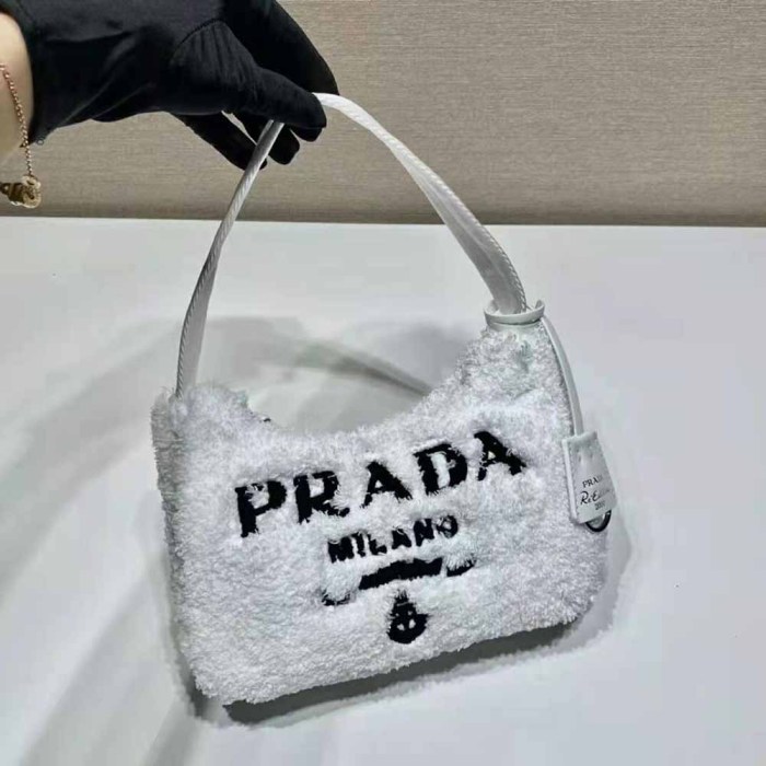Prada Women Re-Edition 2000 Terry Mini-Bag-White