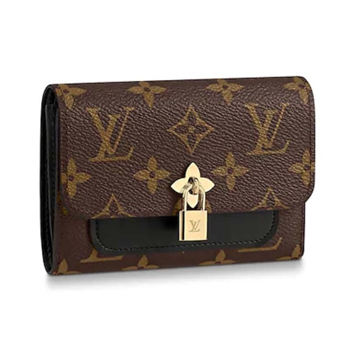 Louis Vuitton LV Women Flower Compact Wallet Monogram Coated Canvas