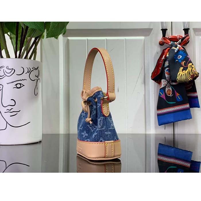 Louis Vuitton Women Micro Noe Bag Charm Monogram Denim Canvas M01700