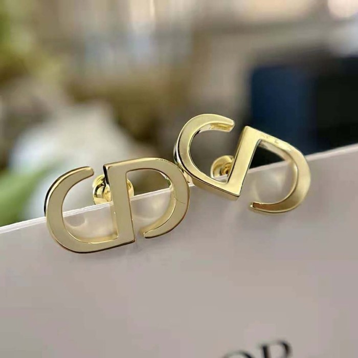 Dior Women Petit CD Studs Earrings Gold-Finish Metal