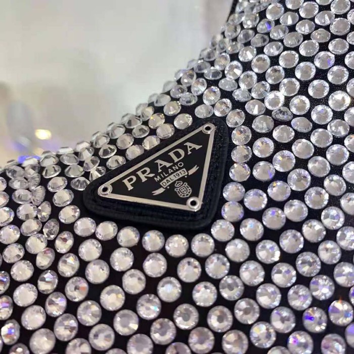 Prada Women Duchesse and Crystal Mini-Bag-Black