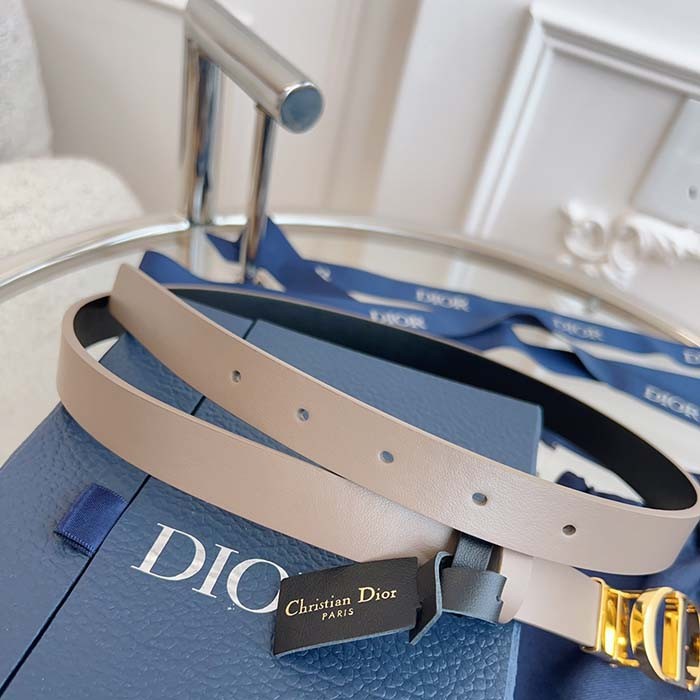 Dior CD Unisex 30 Montaigne Reversible Belt Hazelnut Black Smooth Calfskin 20 MM Width