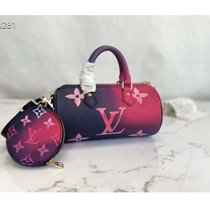 Louis Vuitton LV Women Papillon BB Handbag Midnight Fuchsia Monogram Coated Canvas