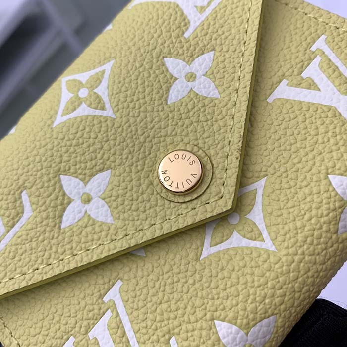 Louis Vuitton Unisex Victorine Wallet Lemon Yellow Monogram Empreinte Embossed Supple Grained Cowhide