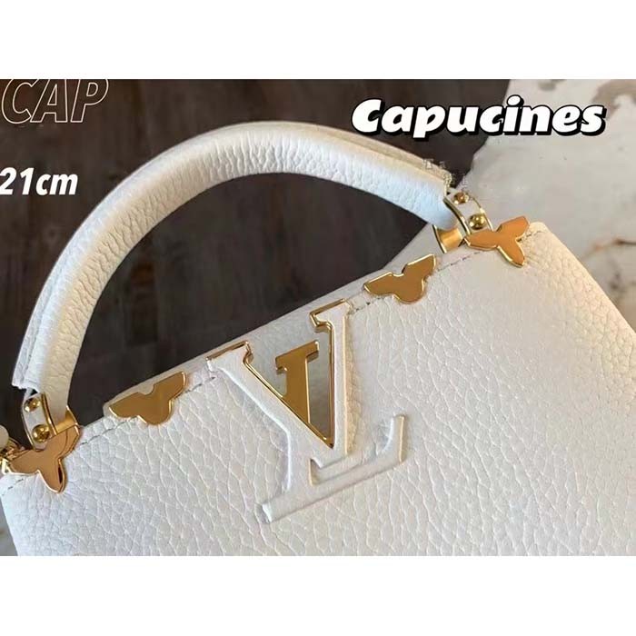 Louis Vuitton LV Women Capucines Mini Handbag Galet Taurillon Leather