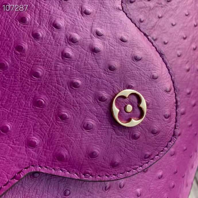 Louis Vuitton LV Women Capucines BB Purple Menthe Mint Ostrich Leather Monogram Flower