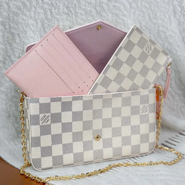 Louis Vuitton LV Women Felicie Pochette Damier Azur Canvas N40491