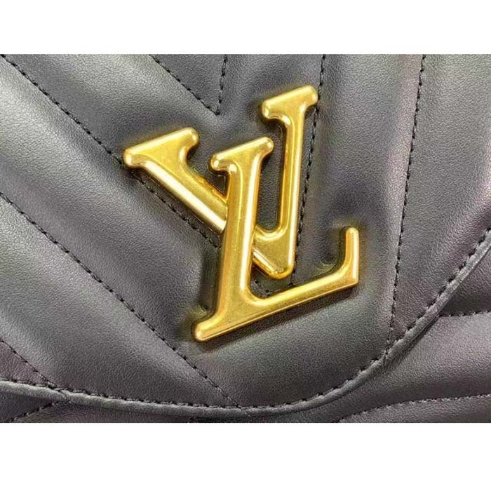 Louis Vuitton LV Women New Wave Chain Bag GM Black Quilted Smooth Calf Leather