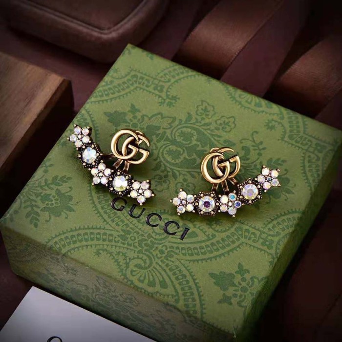 Gucci Women Crystal Double G Single Earring