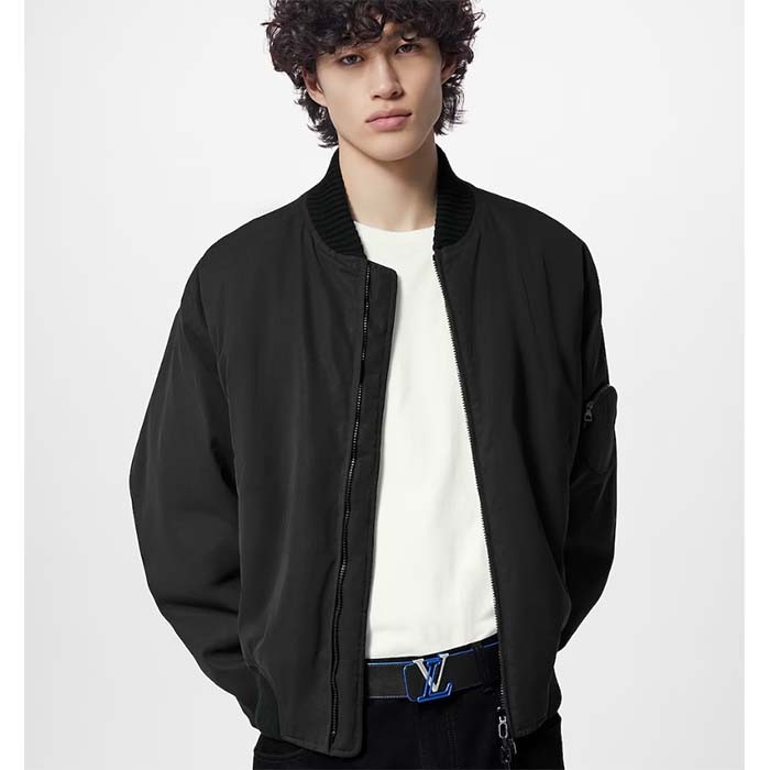 Louis Vuitton Unisex LV Line 40mm Reversible Belt Blue Monogram Eclipse Noir Coated Canvas