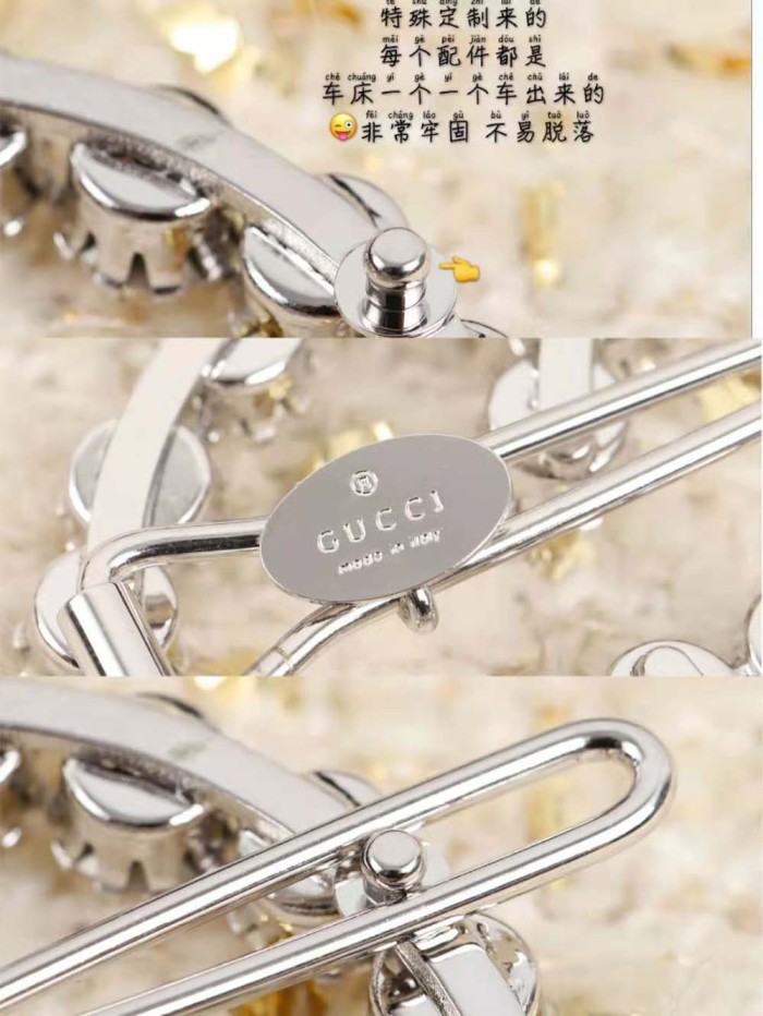 Gucci Women Crystal Interlocking G Hair Clip