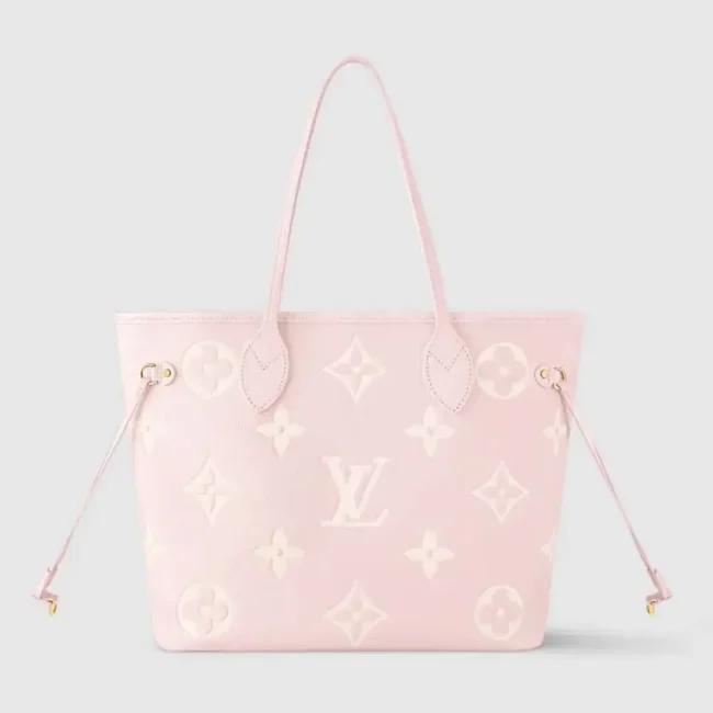 Louis Vuitton LV Women Neverfull MM Monogram Empreinte Leather-Pink M14210