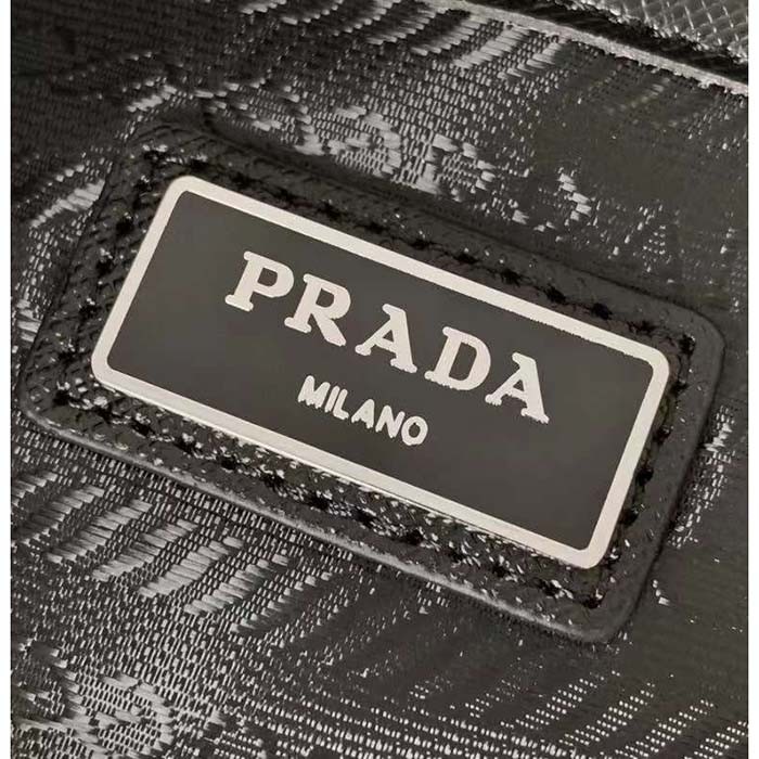 Prada Unisex Re-Nylon Bag Black Zipped Pocket Metal Hardware Zipper Closure