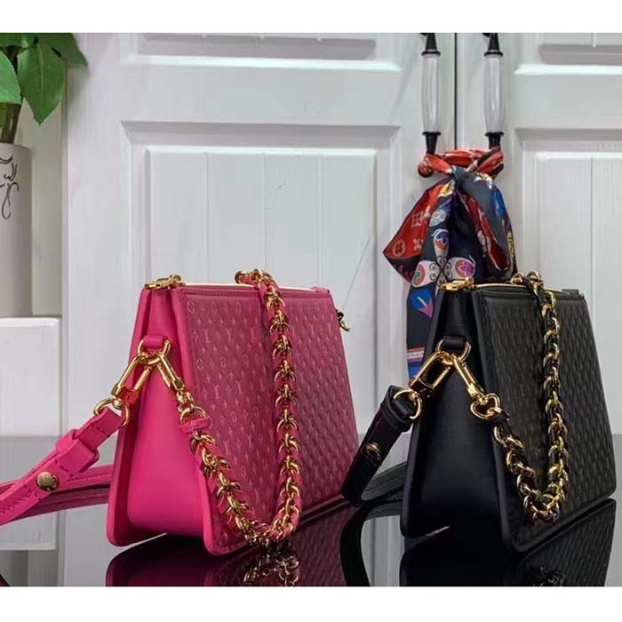 Louis Vuitton LV Women Lexington Pouch Rose Pink Monogram-Embossed Calf Leather