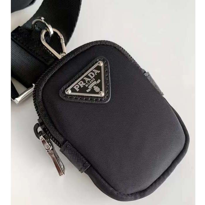 Prada Unisex Re-Nylon Bag Black Zipped Pocket Metal Hardware Zipper Closure