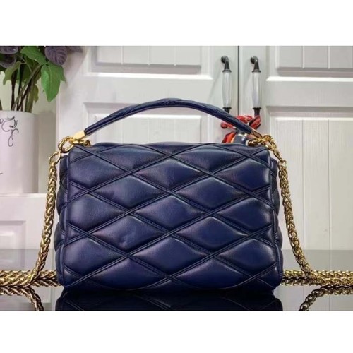 Louis Vuitton LV Women GO-14 MM Navy Blue Lamb Leather Cowhide Leather