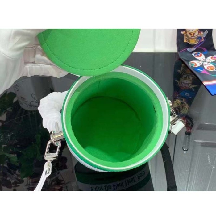 Louis Vuitton Unisex LV Paint Can Green Coated Canvas Cowhide Leather