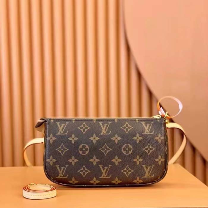 Louis Vuitton Women Pochette Accessoires Natural Cowhide Leather Trimmings Zipper Closure
