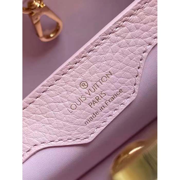 Louis Vuitton LV Women Capucines BB Handbag Galet Gray Taurillon Leather