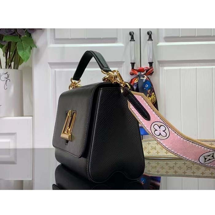 Louis Vuitton LV Women Twist MM Black Epi Grained Leather