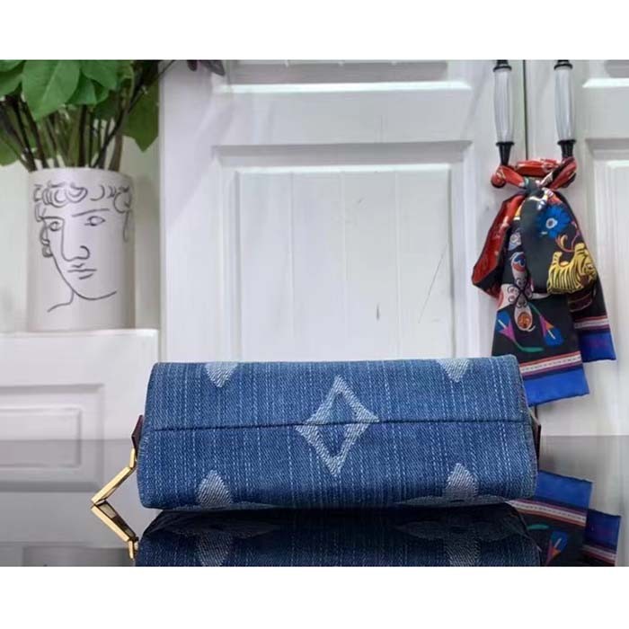 Louis Vuitton Unisex Pochette Cosmétique PM Bleu Denim Blue Monogram Global Organic Textile-Certified Cotton Canvas