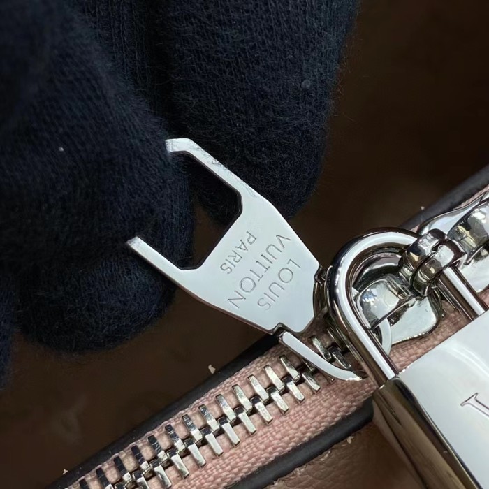 Louis Vuitton LV Women Muria Bucket Bag Galet Gray Mahina Perforated Calf Leather