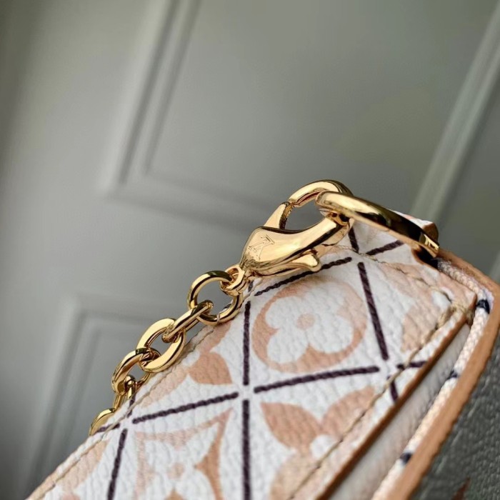 Louis Vuitton LV Women Félicie Pochette Beige Monogram Coated Canvas Microfiber Lining
