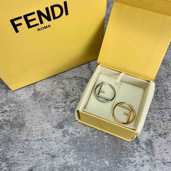 Fendi Women F Is Fendi Earrings Gold and Palladium Earrings
