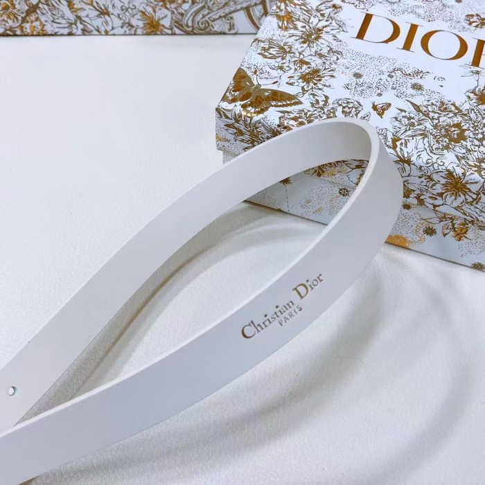 Dior Unisex CD Dior Métamorphose Belt White Ultrasmooth Calfskin 20 MM Width