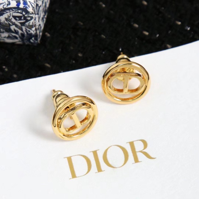 Dior Women CD 30 Montaigne Stud Earrings Gold-Finish Metal