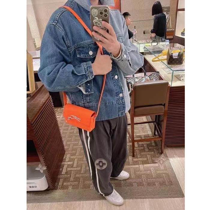 Louis Vuitton Unisex Steamer Wearable Wallet Orange Taurillon Monogram Cowhide Leather