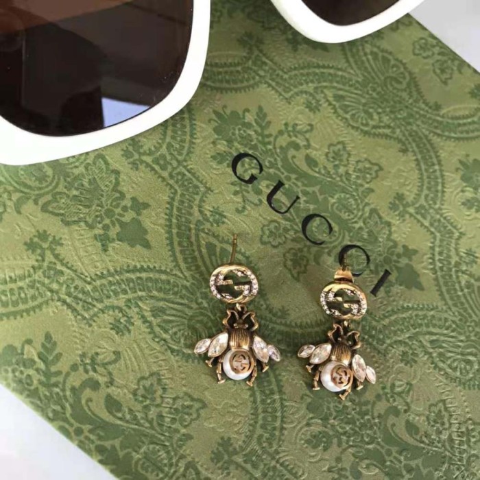 Gucci Women Bee Earrings with Interlocking G