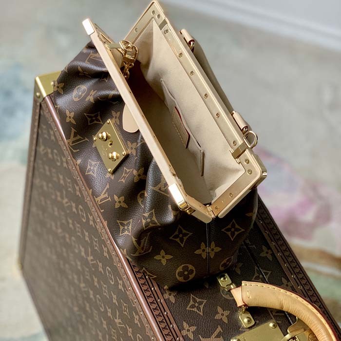 Louis Vuitton LV Women Monogram Clutch Monogram Coated Canvas Calfskin Leather