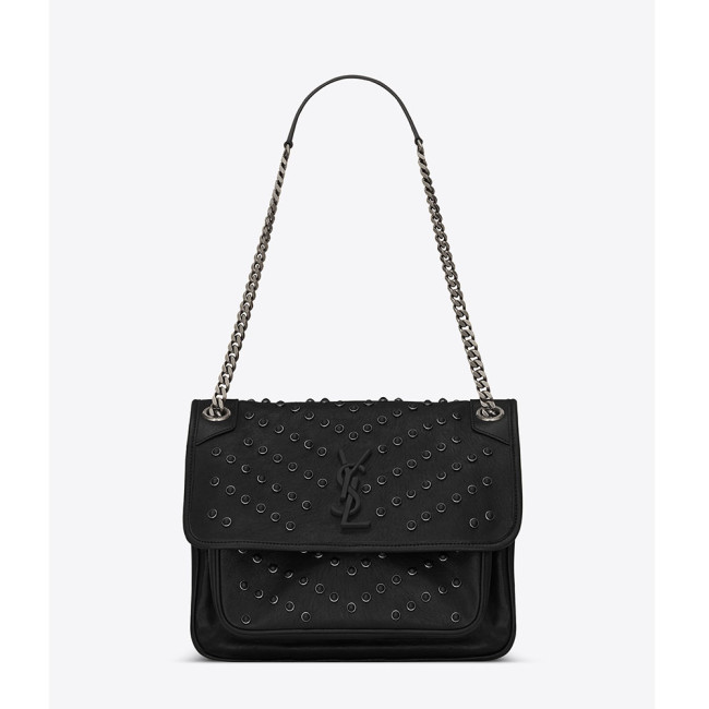 Saint Laurent YSL Women Niki Medium Vintage Leather All Over Studs