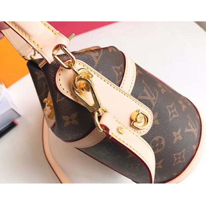 Louis Vuitton LV Women Duffle Bag in Monogram Coated Canvas-Brown