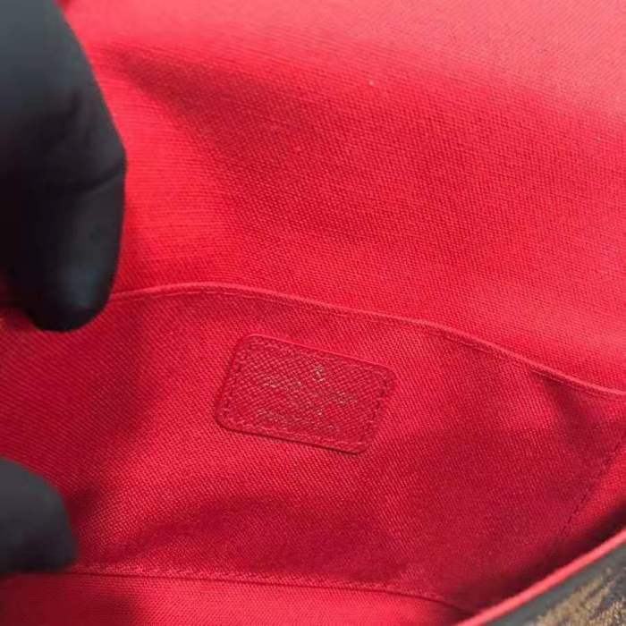 Louis Vuitton LV Women Félicie Pochette in Damier Ebene Coated Canvas-Brown