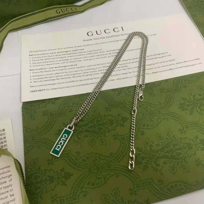 Gucci Women Necklace with Enamel Pendant