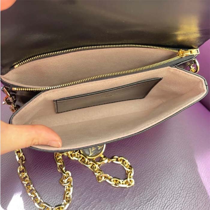 Louis Vuitton LV Women Pochette Coussin Green Monogram-Embossed Puffy Lambskin Cowhide-Leather M82474