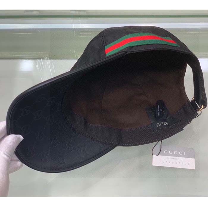 Gucci Unisex Original GG Canvas Baseball Hat Web Green Red Web