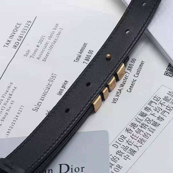 Dior Women D-Fence Belt Black Smooth Calfskin 30 MM