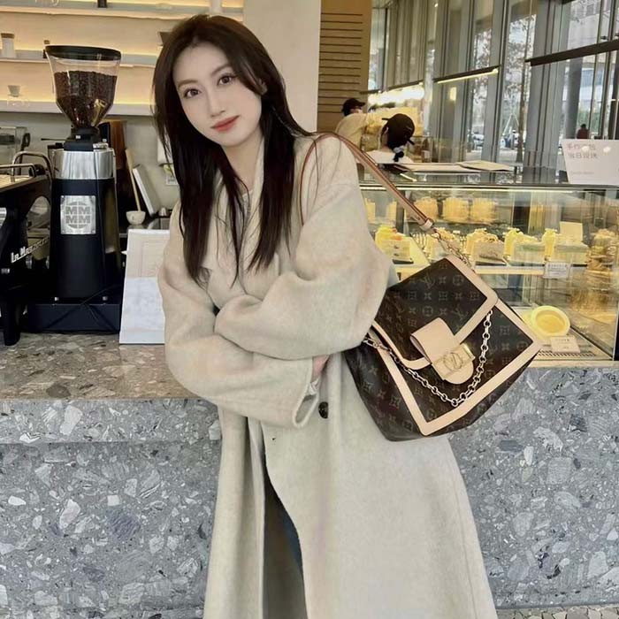 Louis Vuitton Women LV Dauphine Soft GM Brown Monogram Coated Canvas M47149