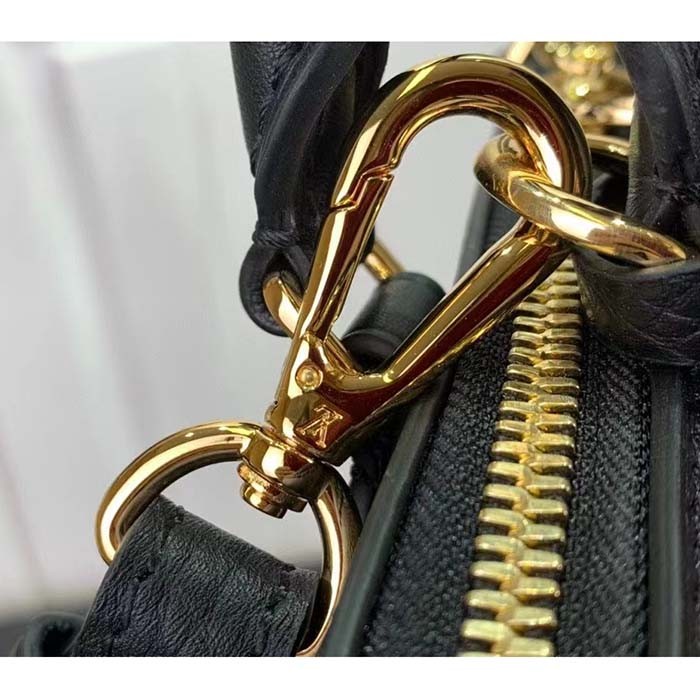 Louis Vuitton LV Women Lock It MM Black Taurillon Leather Calfskin M22914