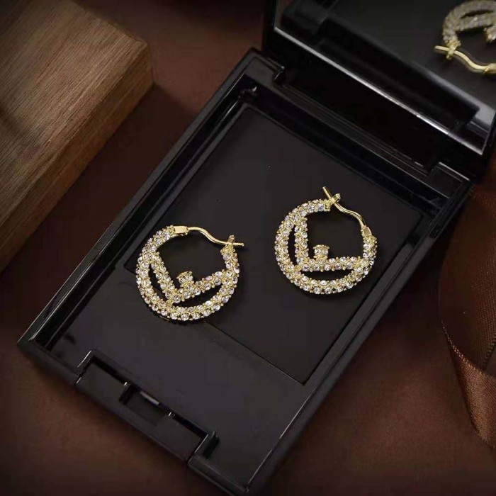 Fendi Women Hoop Earrings with F is Fendi Motif