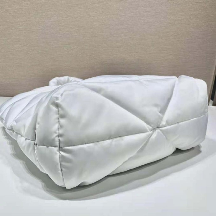 Prada Women Padded Re-Nylon Tote Bag-White